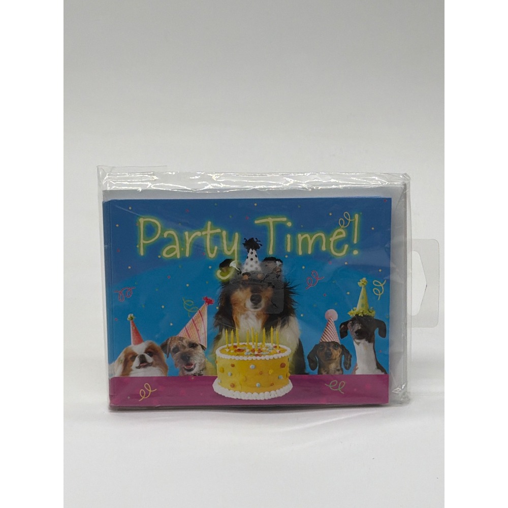 Hallmark Party Express Dog Birthday Invitations 8 Count Envelopes NWT